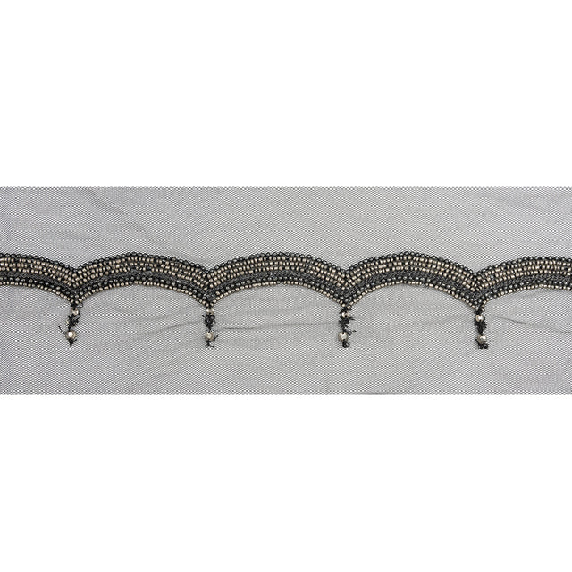 Italian Gray Beaded Scalloped Trim - 3.5"