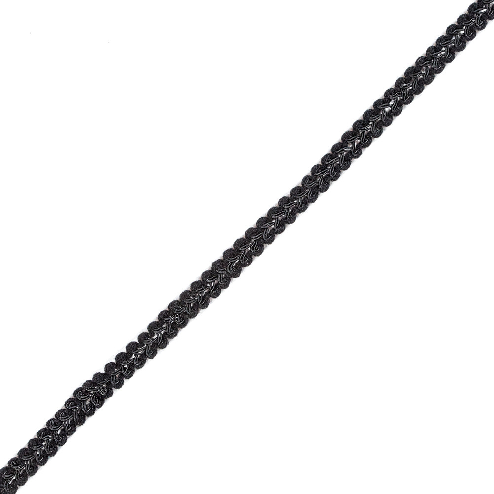 Black Looped Yarn Braid - 0.5"