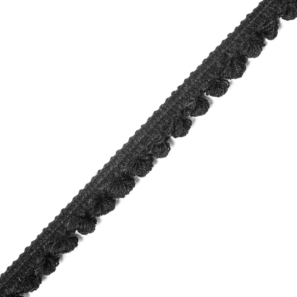Large Black Pom Pom Trim - 0.75" Detail
