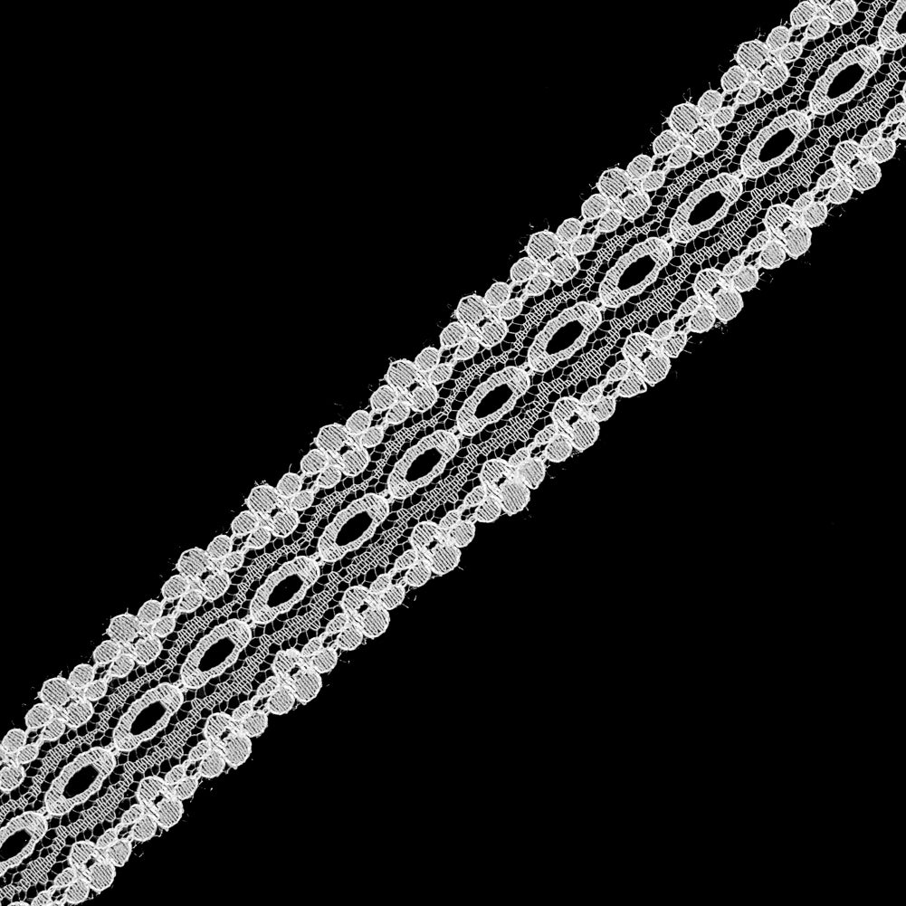 White Fine Lace Trim - 1" Detail