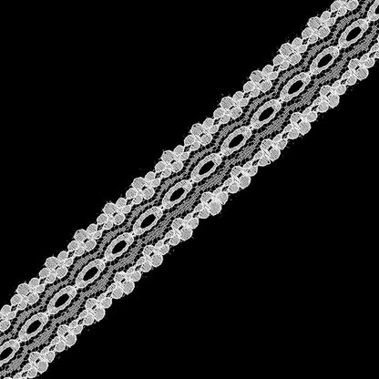 White Fine Lace Trim - 1" Detail