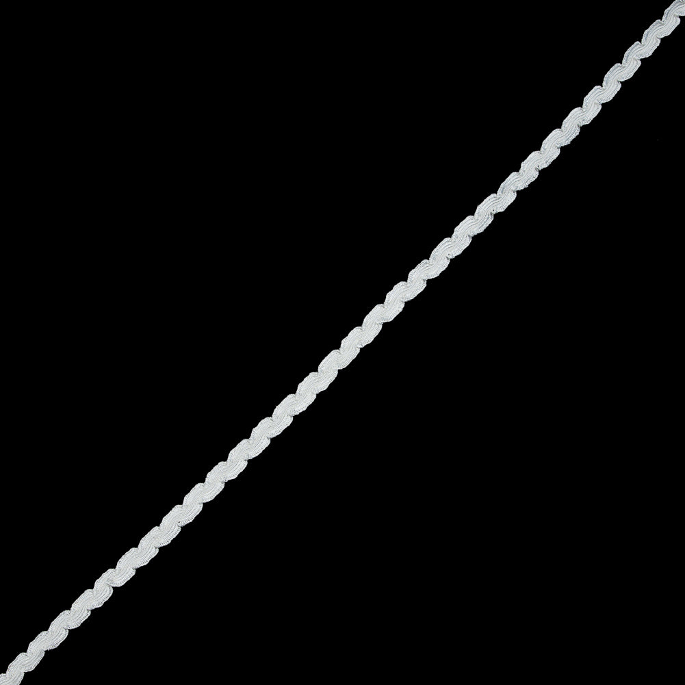 Bright White and Winter White Feather Edge Flat Braid - 0.375"