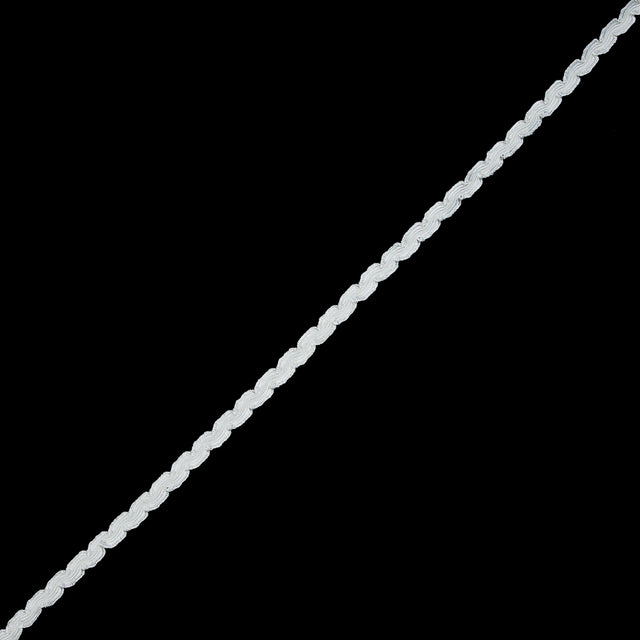 Bright White and Winter White Feather Edge Flat Braid - 0.375"