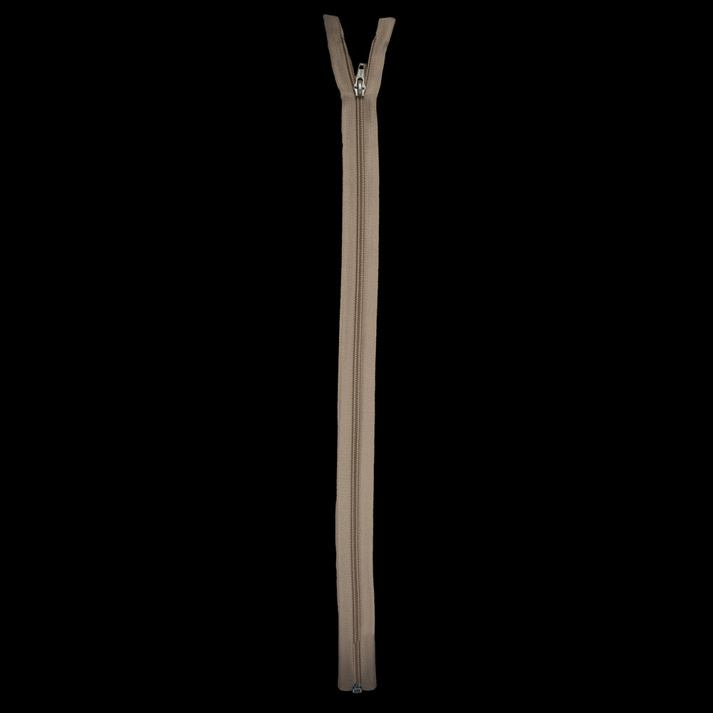 Tan Plastic Separating Zipper - 22" Detail