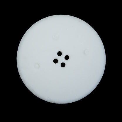 White Textured Concaved Plastic Button - 44L/28mm Detail