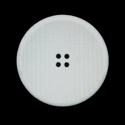 White Textured Concaved Plastic Button - 44L/28mm