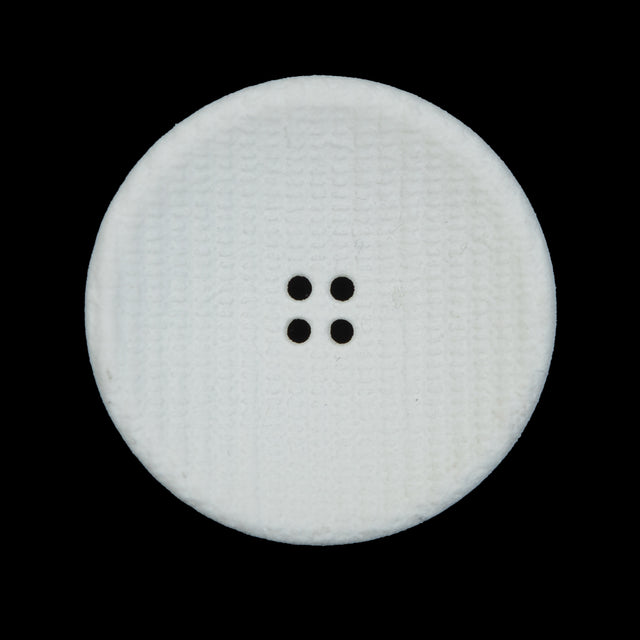 White Textured Concaved Plastic Button - 44L/28mm