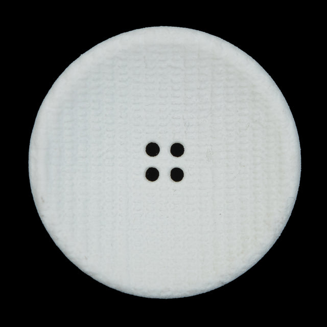 White Textured Concaved Plastic Button - 54L/34mm