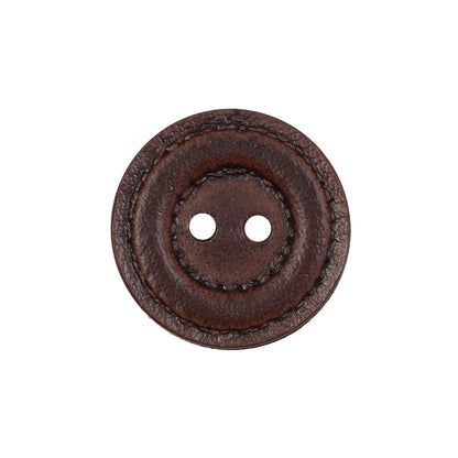 Brown Faux Leather Plastic 2-Hole Button - 36L/23mm