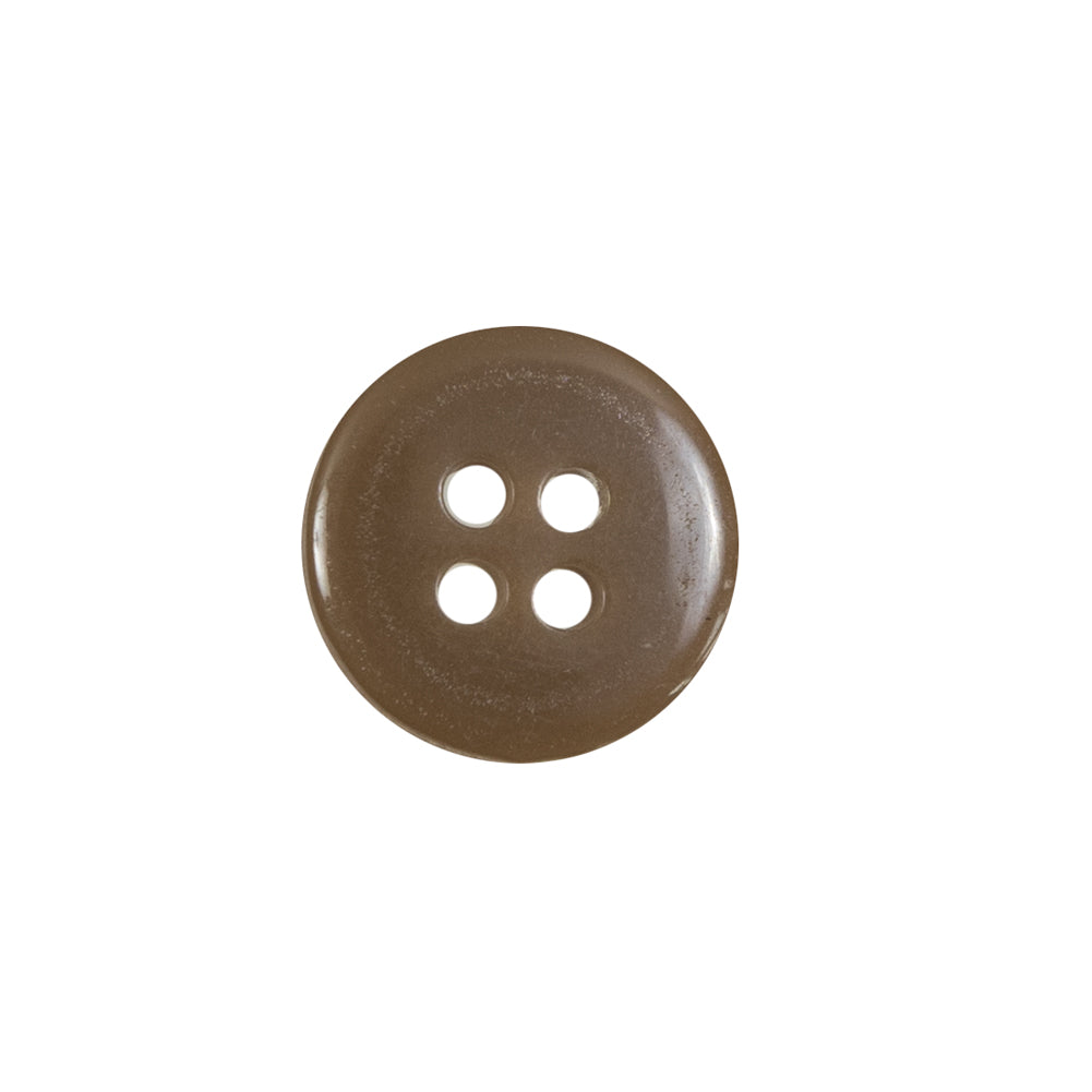 Brown 4-Hole Plastic Button - 24L/15mm