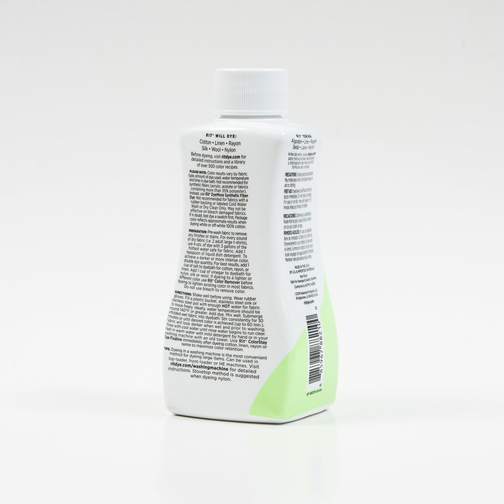 Rit All-Purpose Liquid Fabric Dye - Neon Green - 8oz Bottle Detail