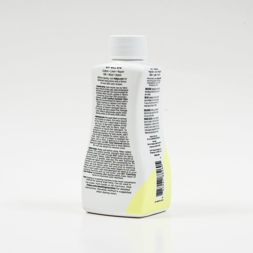 Rit All-Purpose Liquid Fabric Dye - Neon Yellow - 8oz Bottle Detail