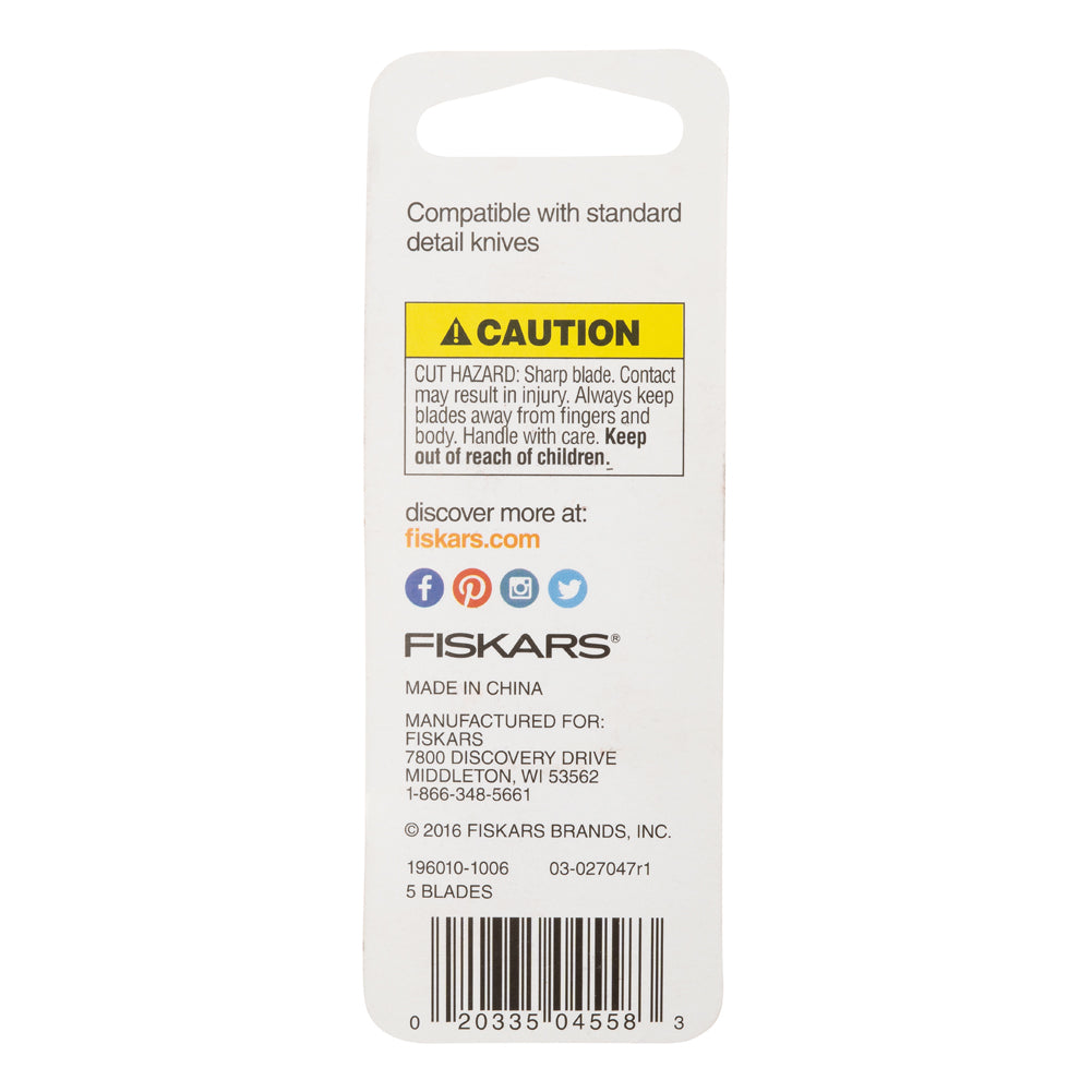 Standard Craft Knife Blades #11 by Fiskars - 5ct - Detail