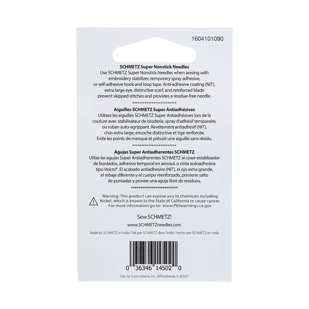 Schmetz Super Nonstick Machine Needles - 80/12 - 5 ct - Detail