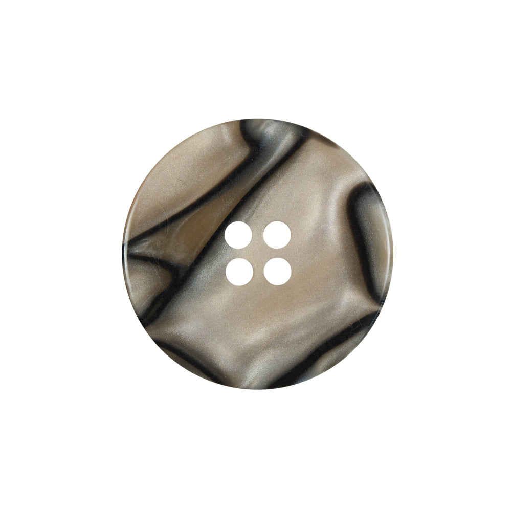 Beige and Black Plastic 4-Hole Button - 36L/23mm Detail