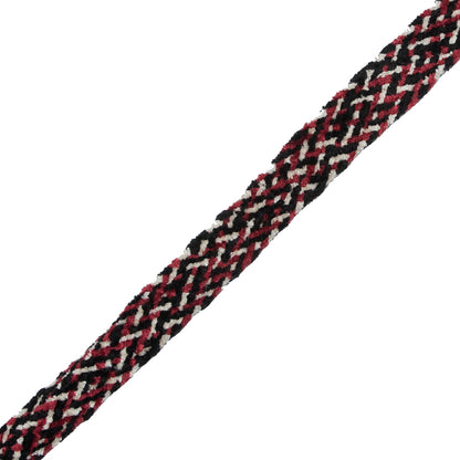 Red, Black and White Flat Chenille Trim - 0.75" Detail