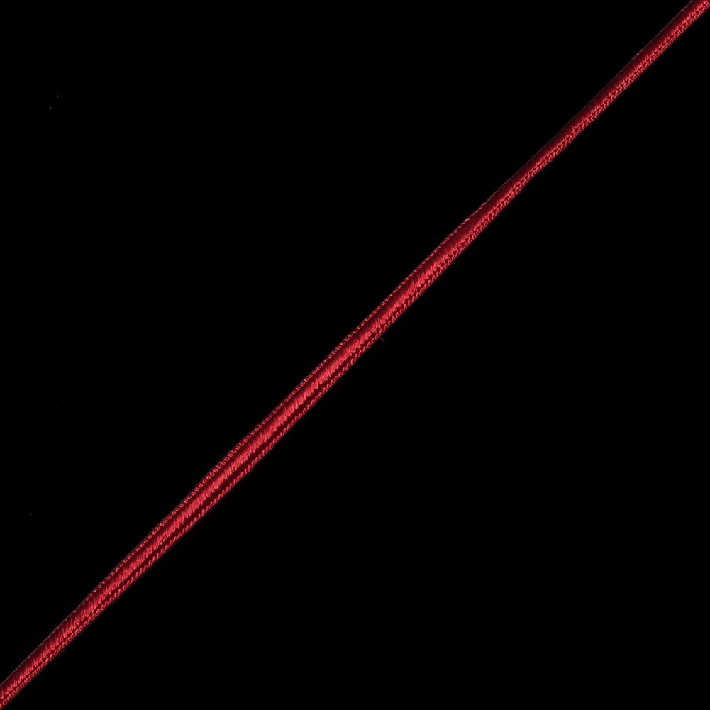 Red Flat Braided Cord - 4mm Detail