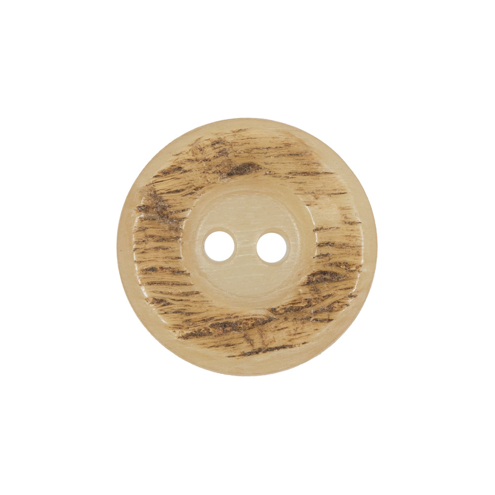 Beige Horn 2-Hole Button - 36L/23mm