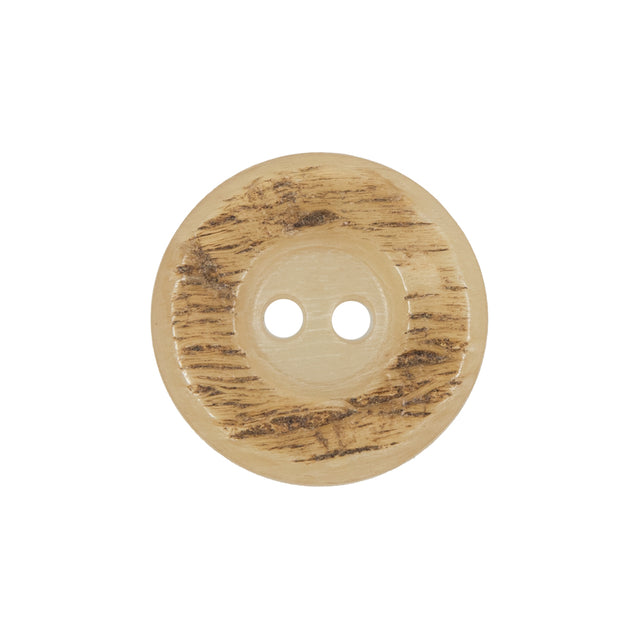 Beige Horn 2-Hole Button - 36L/23mm