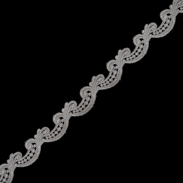 Metallic Light Pink Guipure Lace Trim - 1.25"