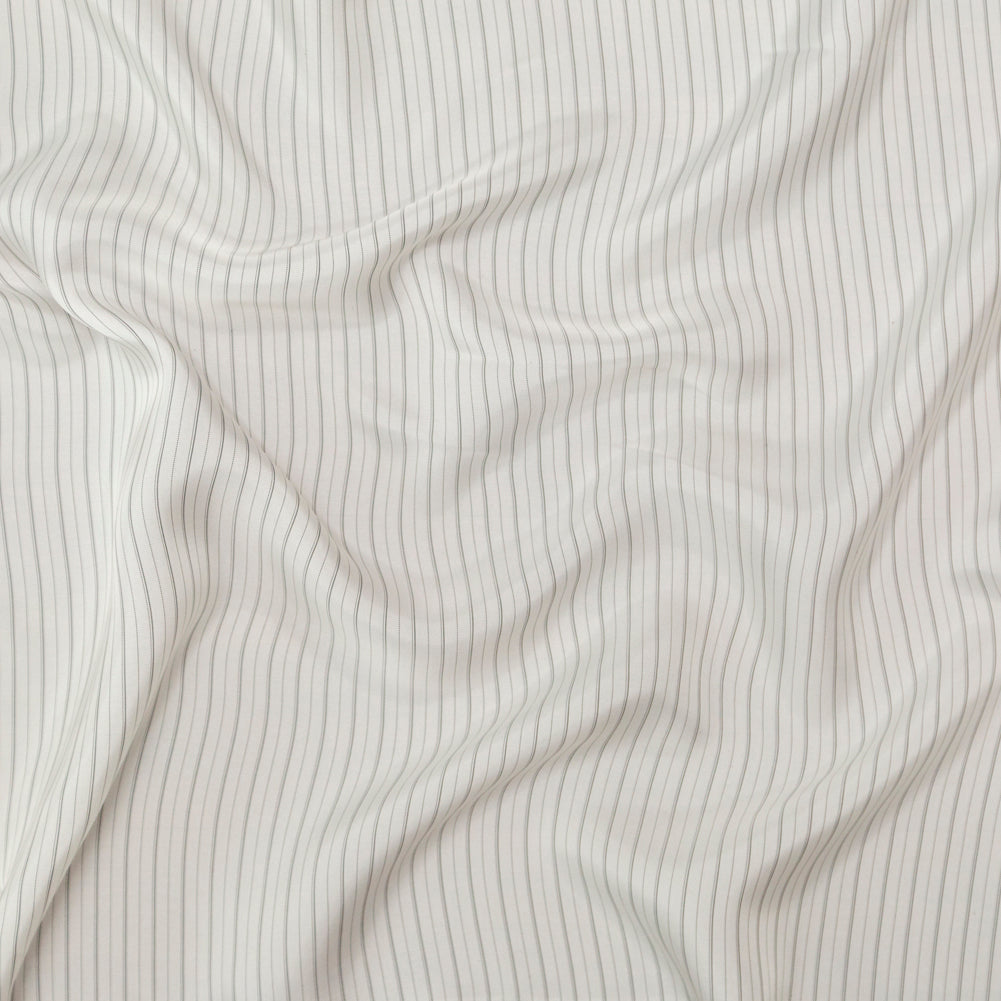 Bemberg Lining - White and Black Stripes