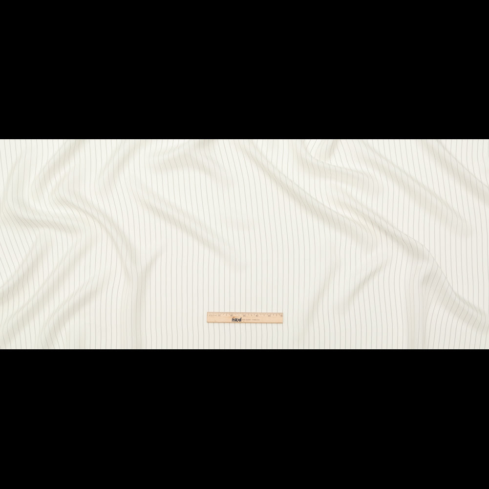Bemberg Lining - Whisper White and Black Double Pinstripes Full