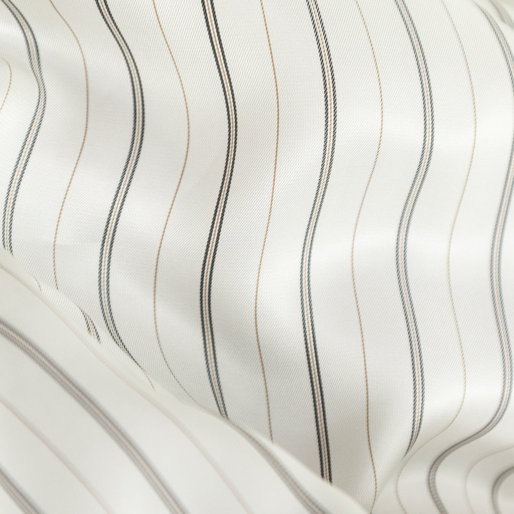 Bemberg Lining - Ivory and Black Stripes Full
