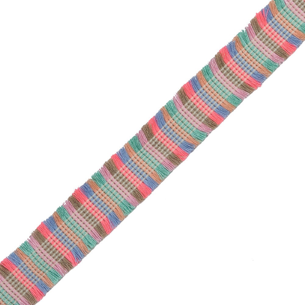 Italian Multi-Color Brush Fringe - 1" Detail