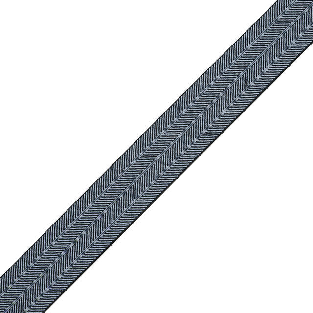 Italian Black and Gray Herringbone Elastic - 1.5"