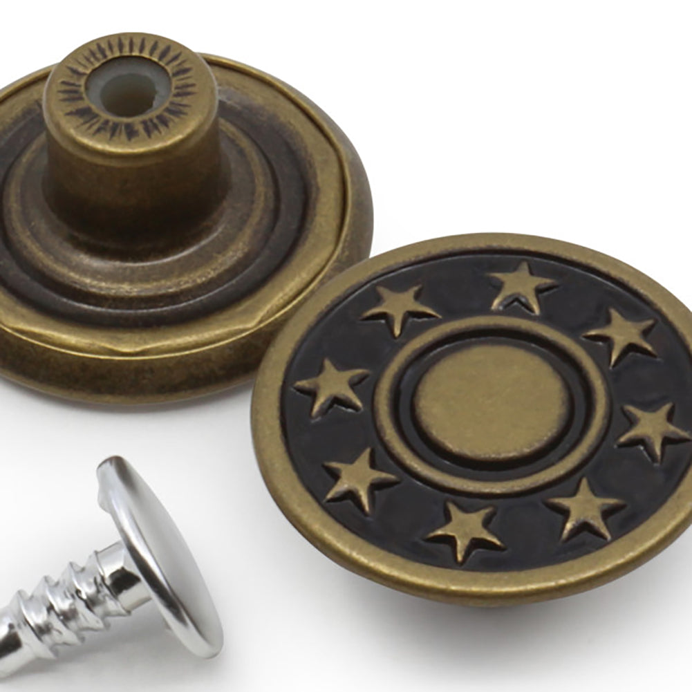 Dritz Jean Buttons - Antique Brass - 11/16" - Folded
