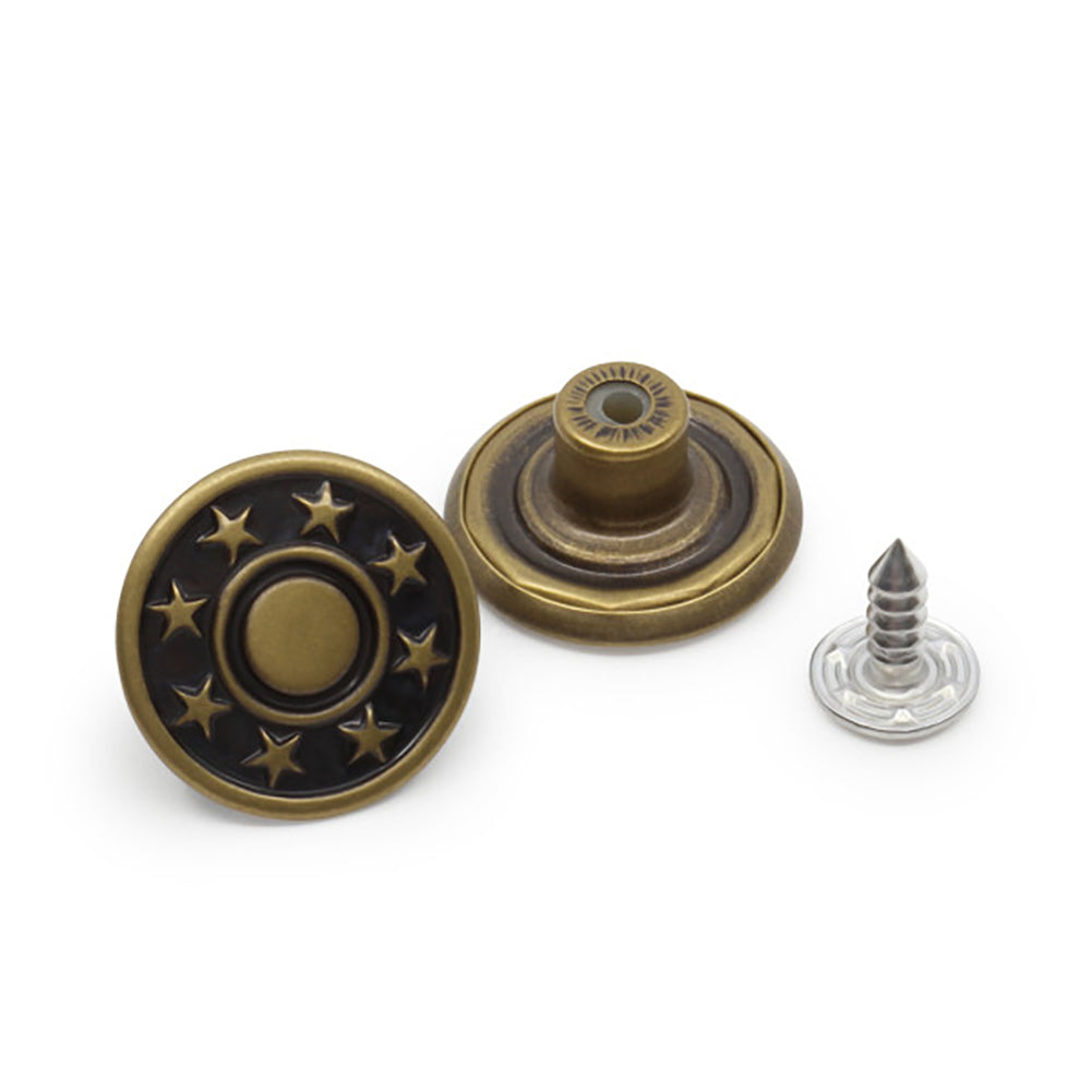 Dritz Jean Buttons - Antique Brass - 11/16" - Full