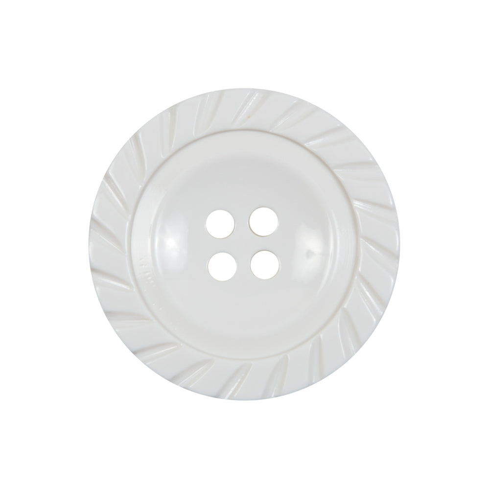 White Plastic 4-Hole Button - 40L/25.5mm