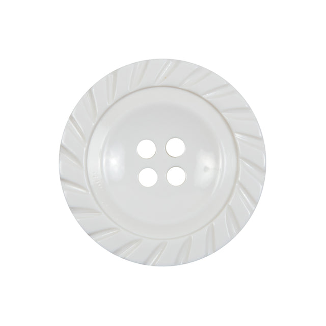 White Plastic 4-Hole Button - 40L/25.5mm