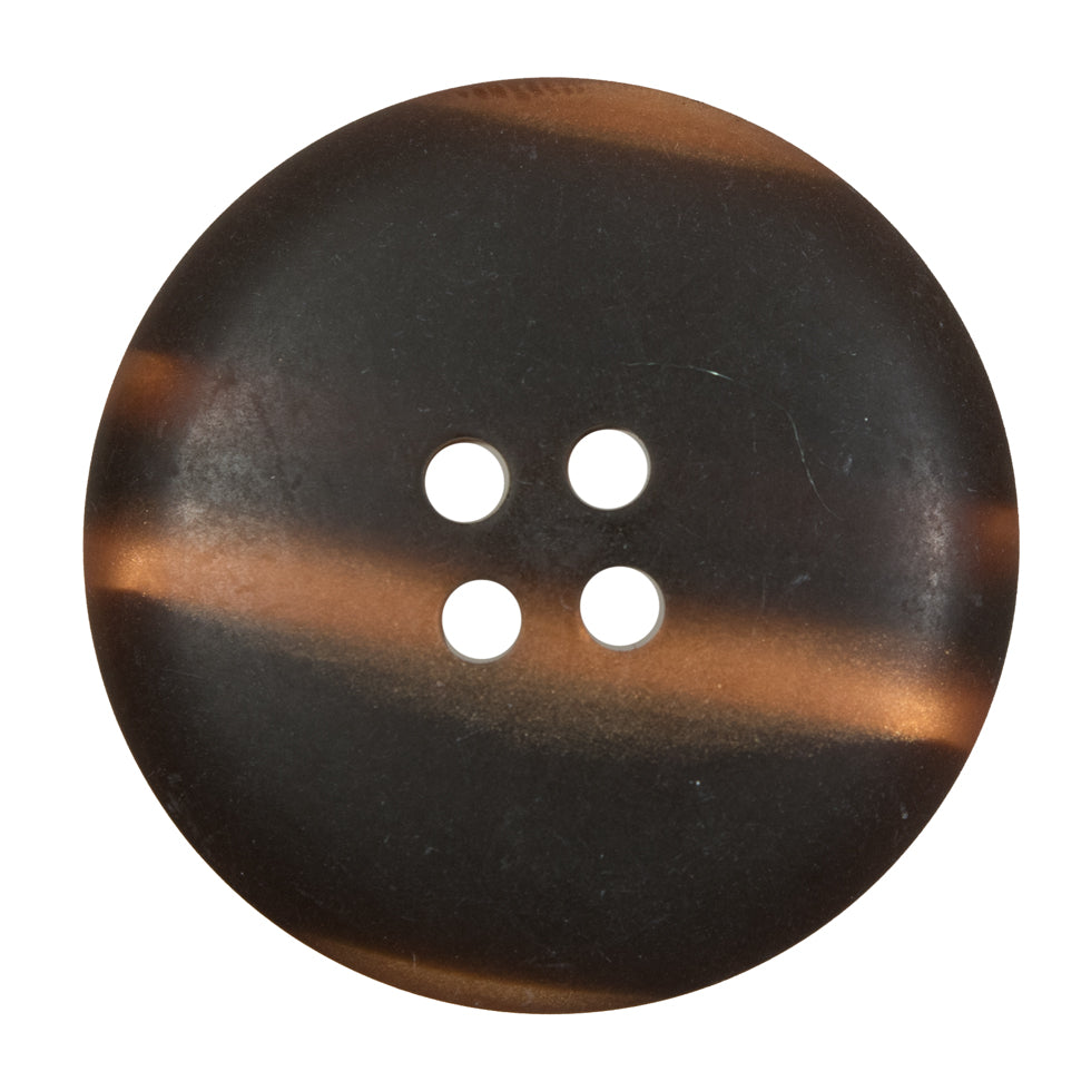 Italian Metallic Bronze Etched 4-Hole Button - 54L/34mm Detail