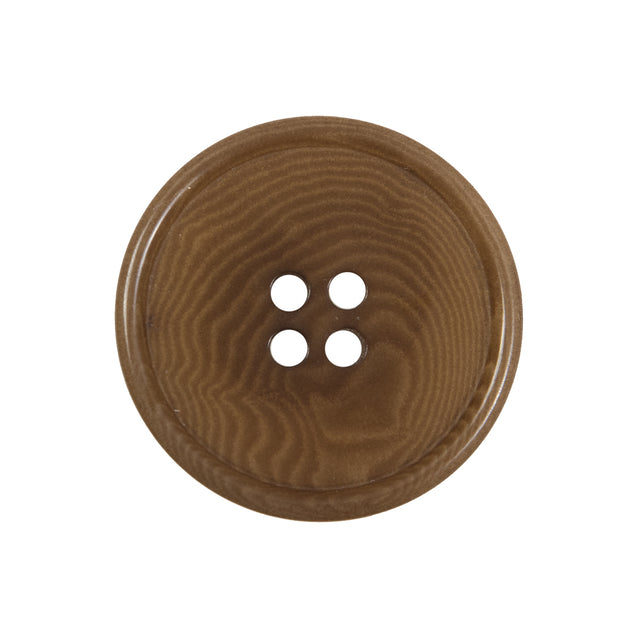 Dark Caramel Horn 4-Hole Button - 40L/25.5mm