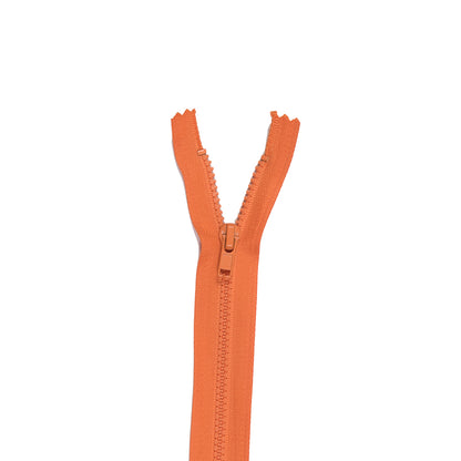 Orange Closed Bottom Plastic Molded Zipper - 6.5"