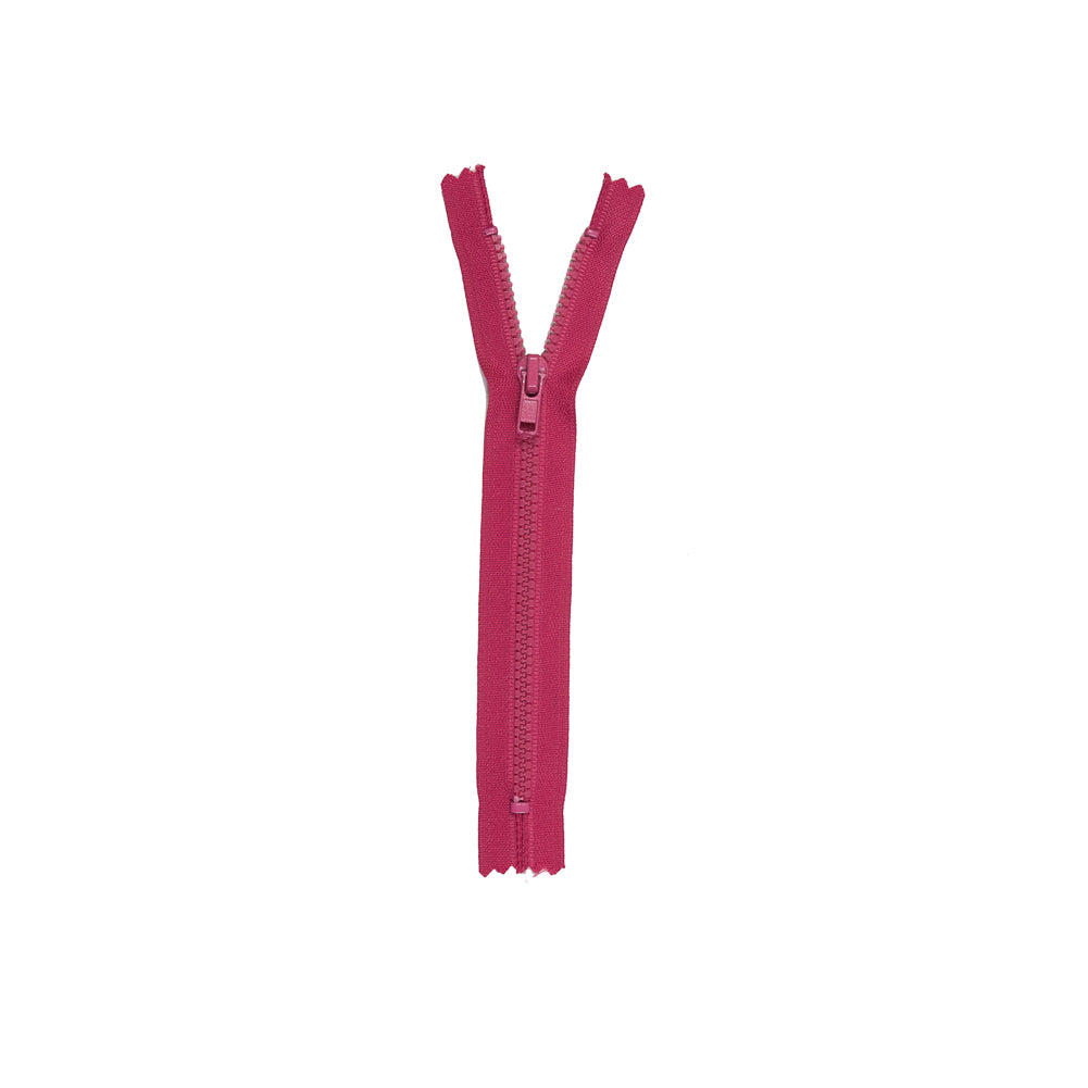 Raspberry Sorbet Closed Bottom Plastic Molded Zipper - 6.5" Detail