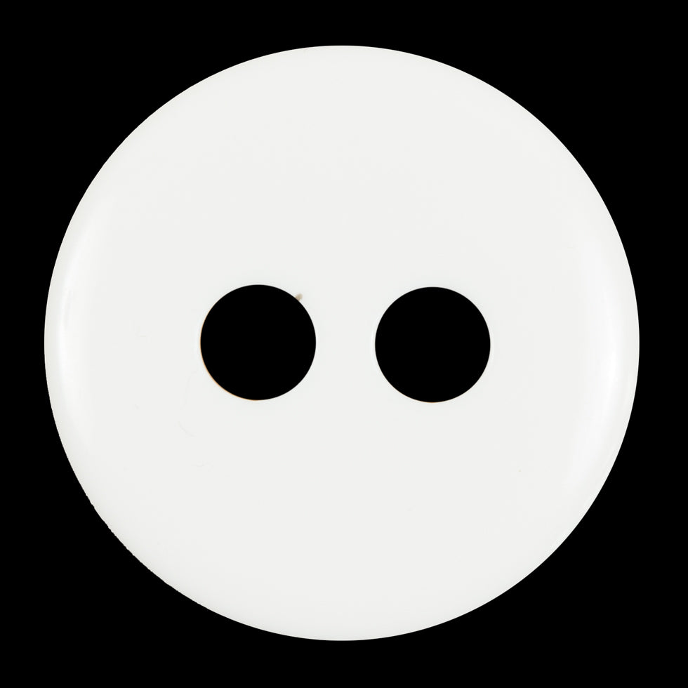 White Plastic 2-Hole Button - 55L/35mm Detail