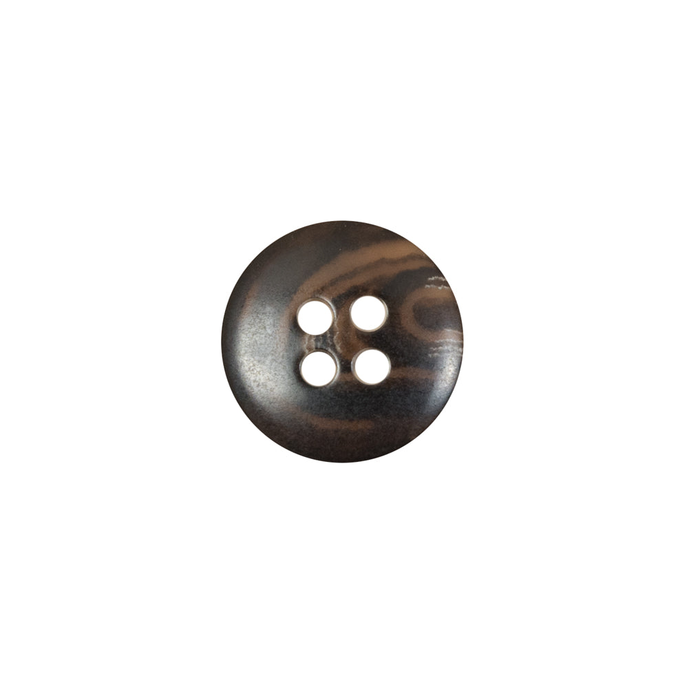 Brown Lipped Plastic 4-Hole Button - 22L/14mm - Detail