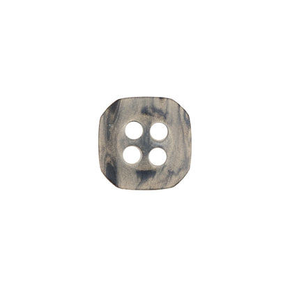 Gray and Beige Square Plastic 4-Hole Button - 20L/12.5mm Detail