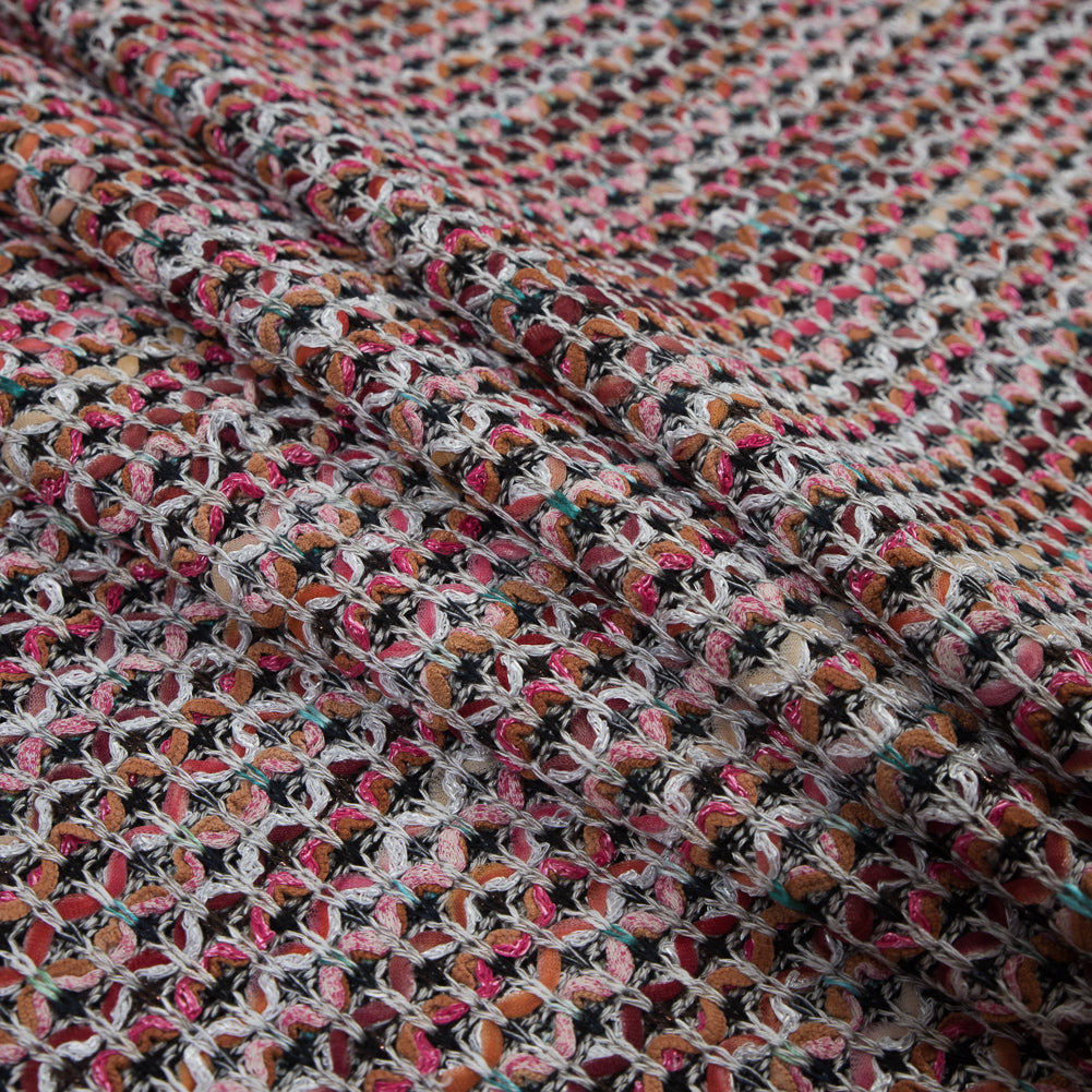 Italian Pink and Orange Blended Wool Knit Detail
