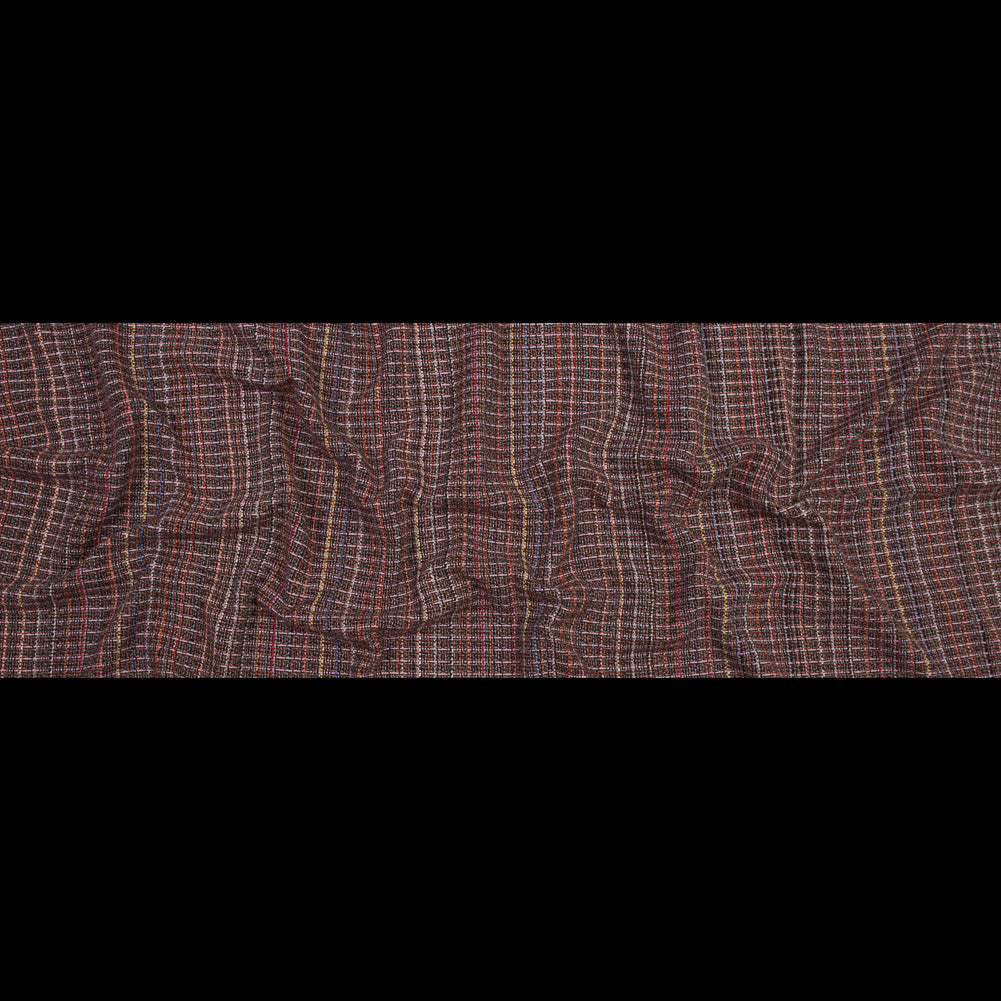Red and Pink Woven Wool Tweed Folded