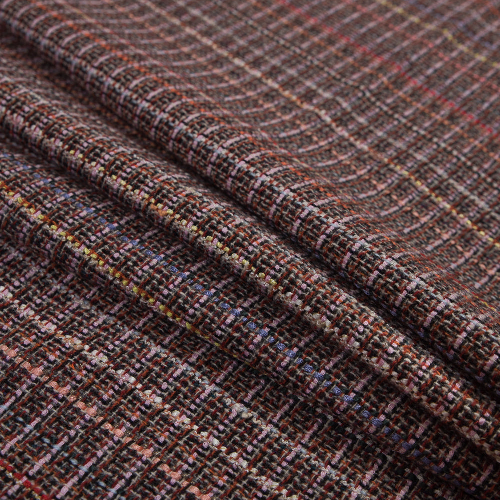 Red and Pink Woven Wool Tweed Detail