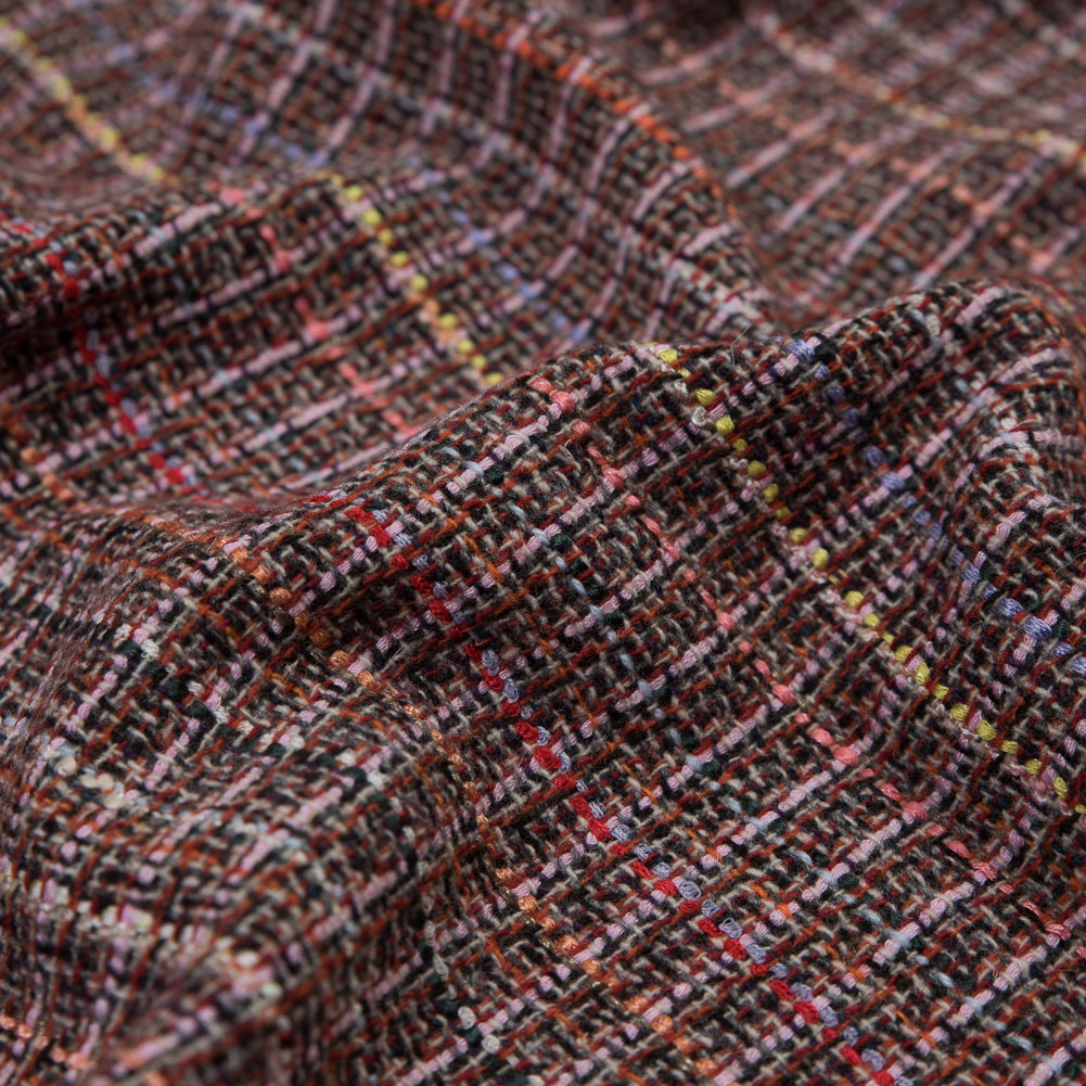 Red and Pink Woven Wool Tweed Full