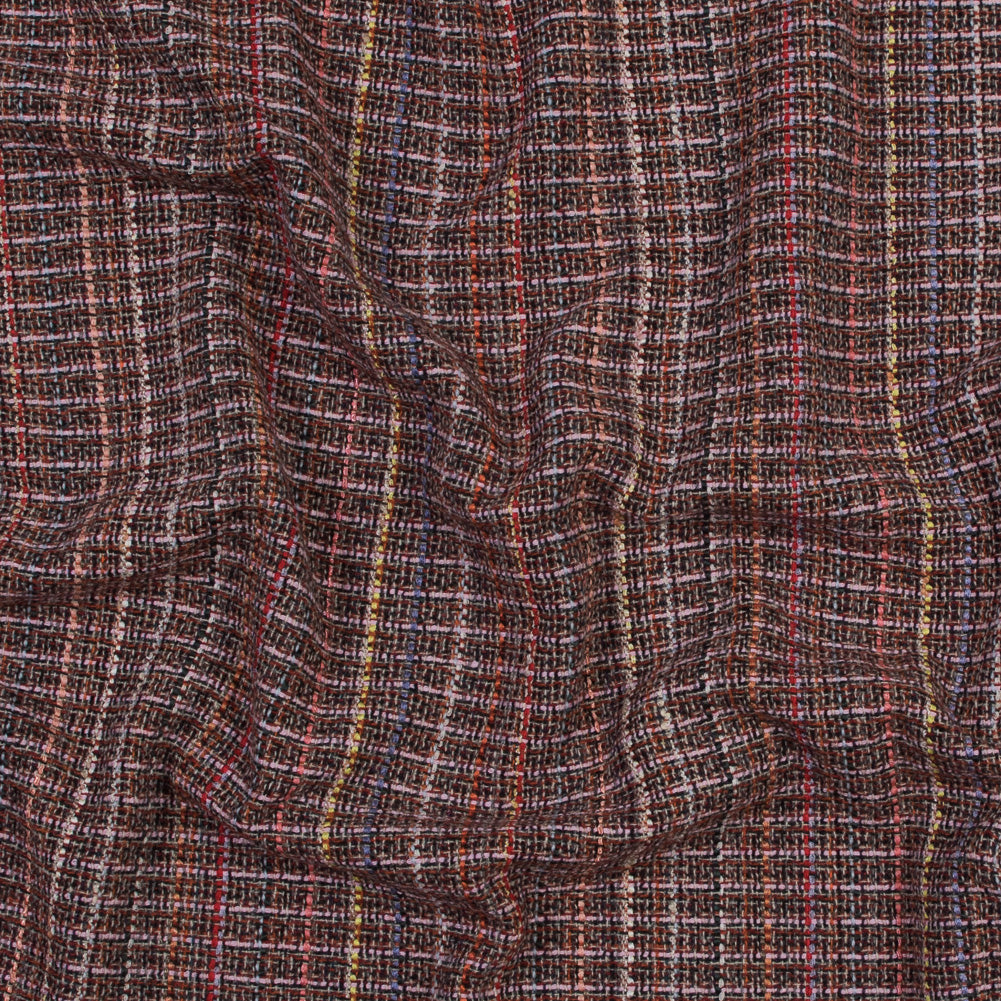 Red and Pink Woven Wool Tweed
