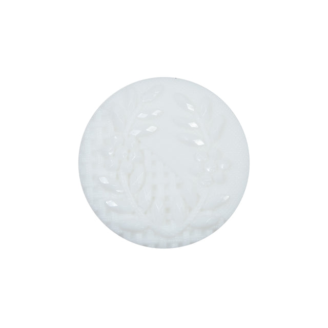 Italian Decorative White Shank Back Button - 36L/23mm