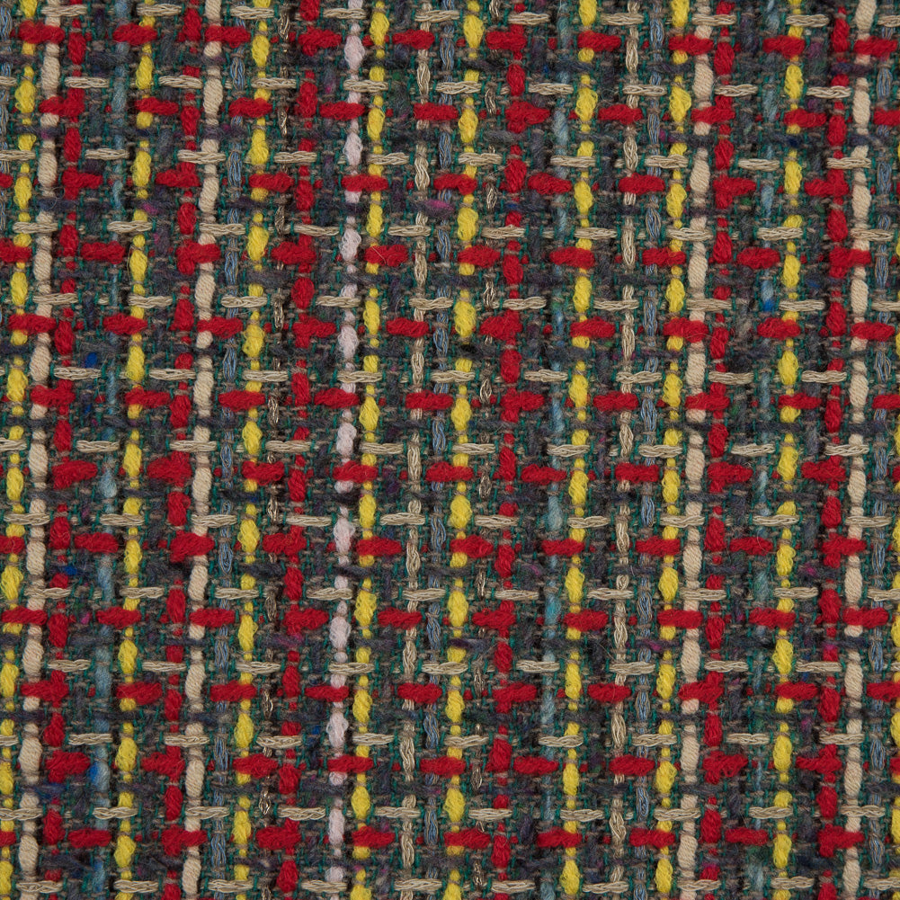 Red, Green and Yellow Woven Wool Tweed Full