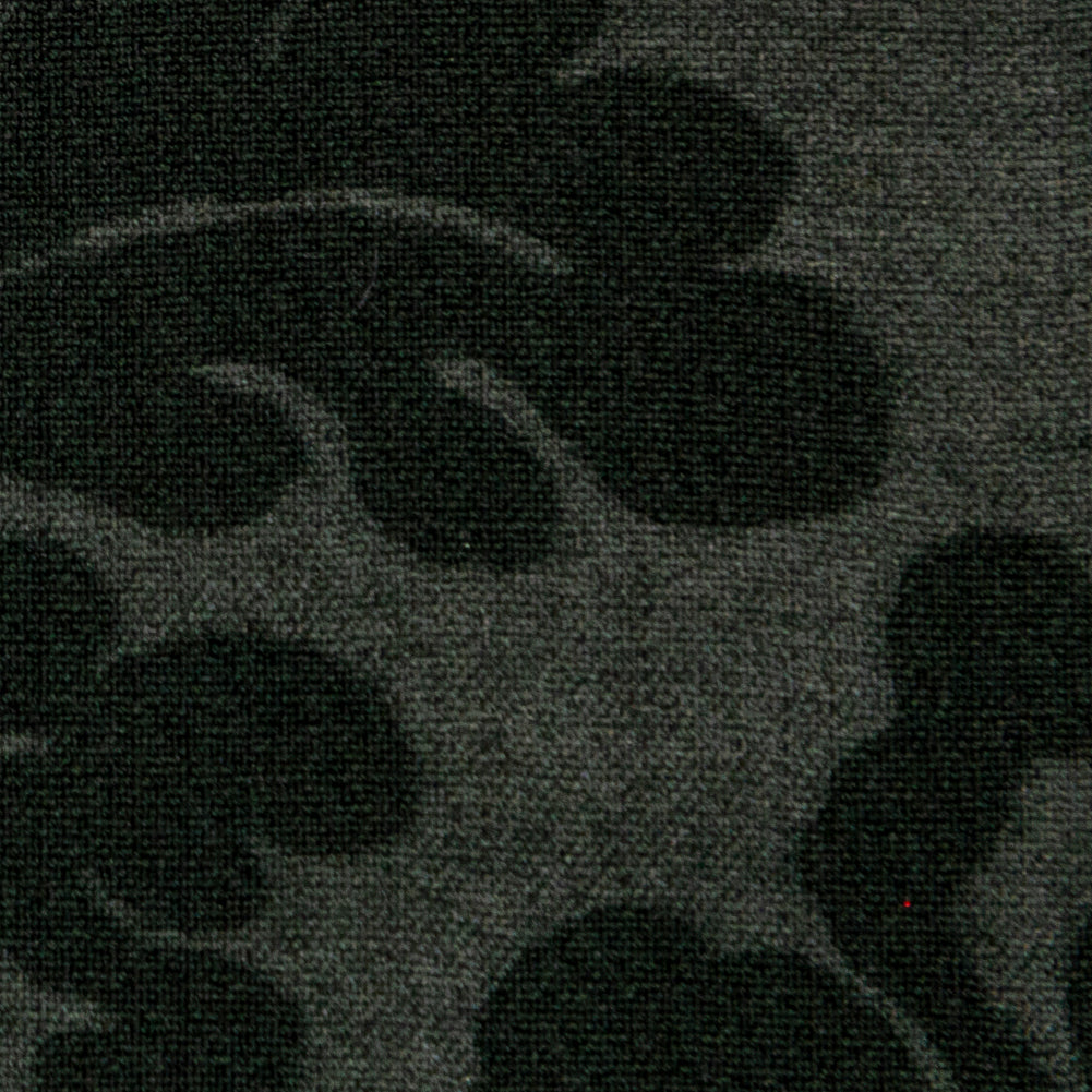Deep Forest Green Floral Laminated Stretch Polyester Woven Full