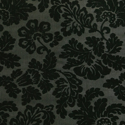 Deep Forest Green Floral Laminated Stretch Polyester Woven