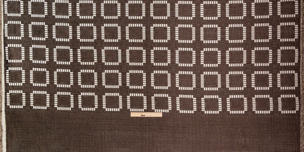 Brown and Ivory Geometric Woven Panel Folded